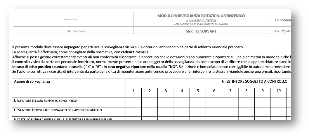 PIANO DELLE EMERGENZE E REGISTRO CONTROLLI ANTINCENDIO PRECOMPILATO –  Servizi di Testo unico sicurezza